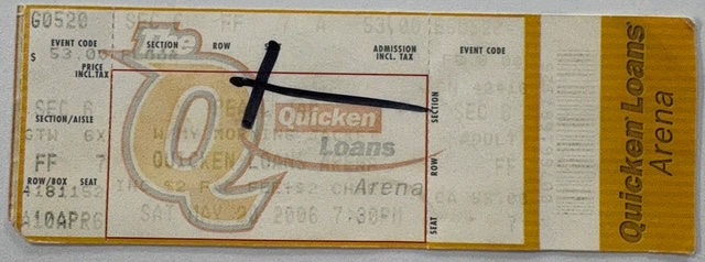 Original Pearl Jam ticket in Cleveland, dated May 20, 2006.