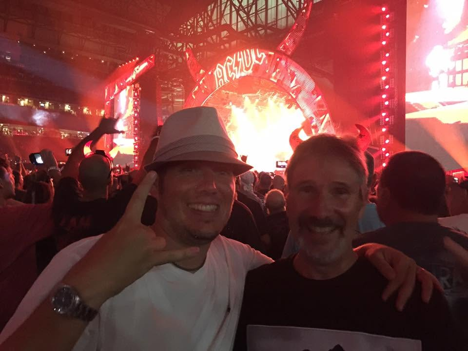 Ryan Lewis and his father Dave Lewis at AC/DC, Ford Field, Detroit MI, 2015