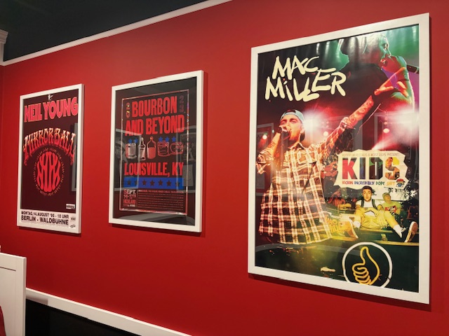The poster wall in the Sinatra Room